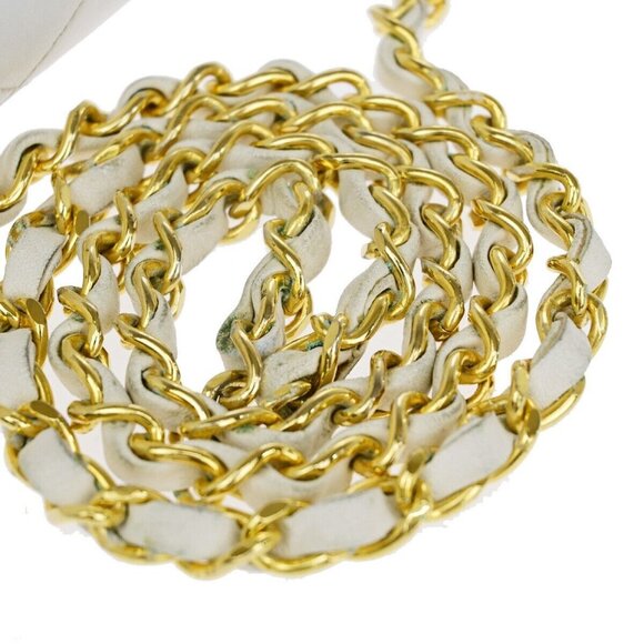 CHANEL CC Logo Matelasse 23 Chain Shoulder Bag Leather White - Picture 8 of 14